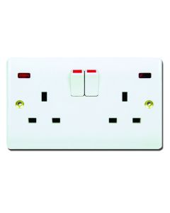 CRONEX 2 GANG SWITCH SOCKET OUTLET NEON 1 Each CXE7025/N