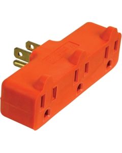 GROUNDED 3-OUTLET TAP ORANGE