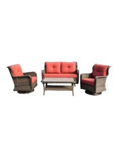4PC ALUM WICKER CHAT SET
