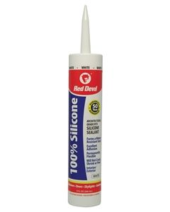  RED DEVIL 100% SILICONE SEALANT 9.8 OUNCES WHITE 816
