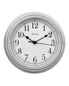  NCL  SIMPLE ROUND CLOCK  8 INCH SILVER  46984