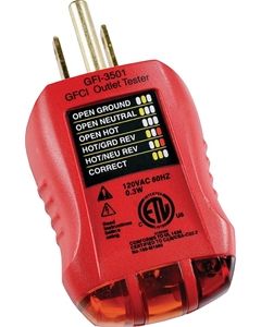  OUTLET TESTER 1 Each GFI-3501