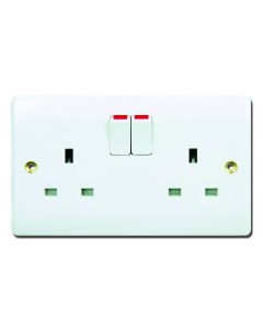 CRONEX 2 GANG SWITCHED SOCKET OUTLET FLAT PLATE 1 Each CXE7025