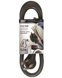  DRYER CORD 10/4 SRDT 4 FEET BLACK 1 Each 456-0926