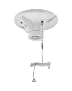 LAMPHOLDER CEIL P-CHN CORD WHT