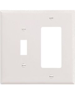 WALL PLATE ROCKER 2GANG WHITE