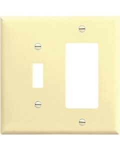 WALL PLATE TGL/RCKR 2GANG IVRY