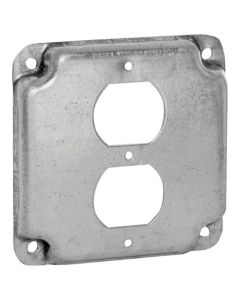 4" RECPT DUP SQ STL BOX COVER