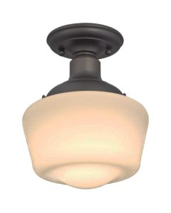 1LT FIXT SEMI-FLSH ORB/WHT GLS