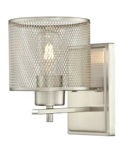 1LT FIXTURE WALL BN W/MESH SHD