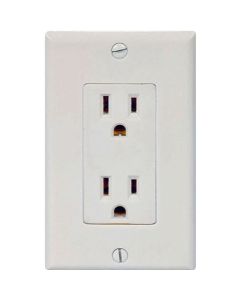 WHITE DUPLEX REC 15A 3-WIRE