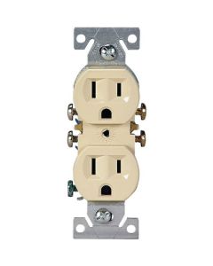 DUPLEX 2P IVORY GRD RECEPTACLE