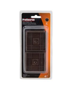 2" SQUARE RUBBER CUP BROWN
