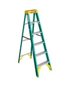 FIBRE GLASS STEP LADDER 225 POUNDS, 6 FEET 1 EACH O001