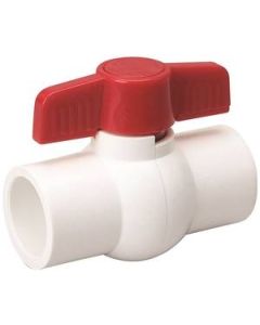  PVC BALL VALVE SCH40 SOLVENT 1/2 INCHES, 3/4 INCHES 107-633