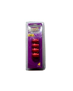  VALVE CAP  METALLIC RED  4PC 709