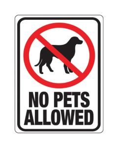 SIGN NO PETS ALLOWED PLASTIC