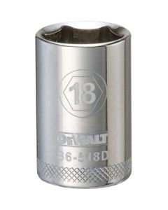 SOCKET 1/2 DRIVE 6PT 18MM