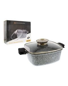 GREY 24*10CM SQUARE POT WITH L