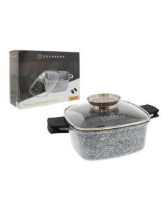 GREY 20*9CM SQUARE POT WITH LI