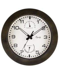 CLOCK WALL W/THERMOMETER