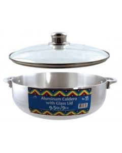 ALUM CALDERO W/GLASS LID #14 02LT-TJ8004-14G